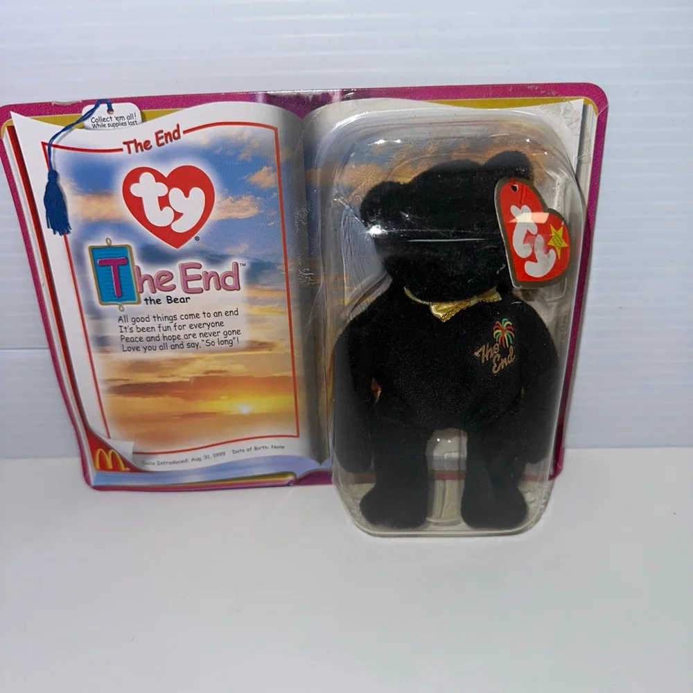 Ty The End Bear Teenie Beanie Babies McDonald's 2000 - Black Vintage New in Box